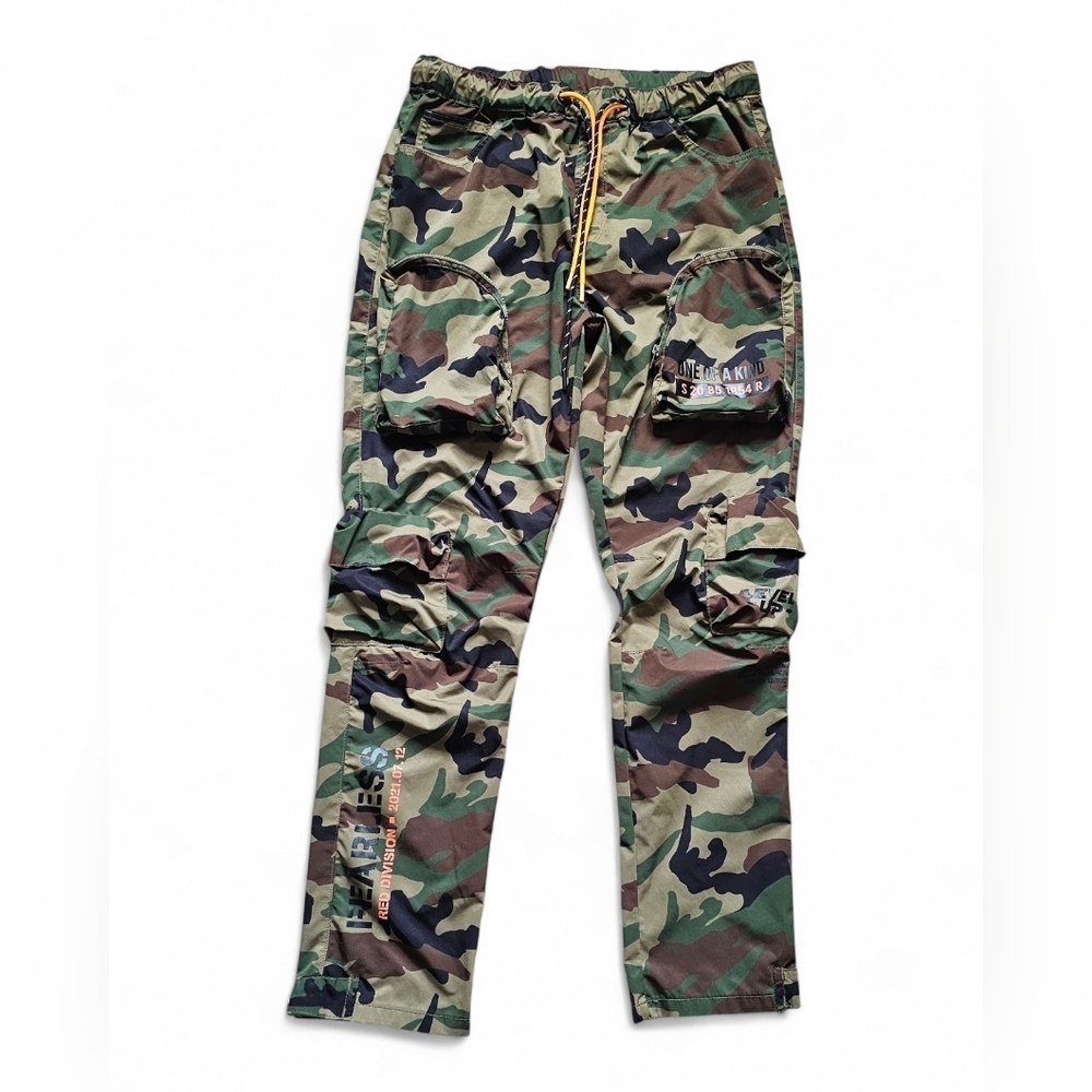 Smoke Rise “RED Division” Men's Camo Multi Pocket Cargo Jogger Pants Size L